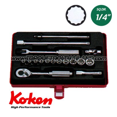 2261M บล็อกชุด 12P (SQ.DR.1/4&quot;)  Socket Set