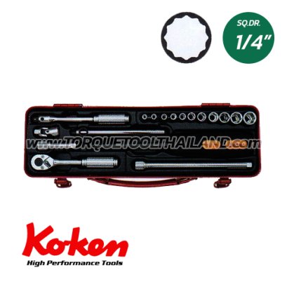 2261M+C บล็อกชุด 12P (SQ.DR.1/4&quot;)  Socket Set