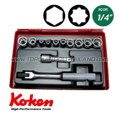 2270M บล็อกชุด 6P, 8P (SQ.DR.1/4&quot;)  Socket Set
