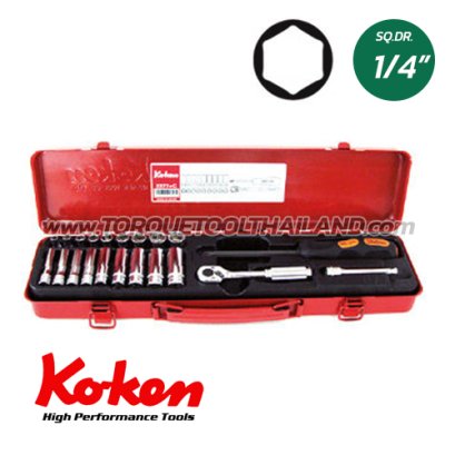 2277+C บล็อกชุด  6P (SQ.DR.1/4&quot;)  Socket Set