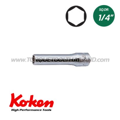 2300A_1/8inch ลูกบ็อกซ์ ยาว 6P   (SQ.DR.1/4&quot;) Deep Sockets