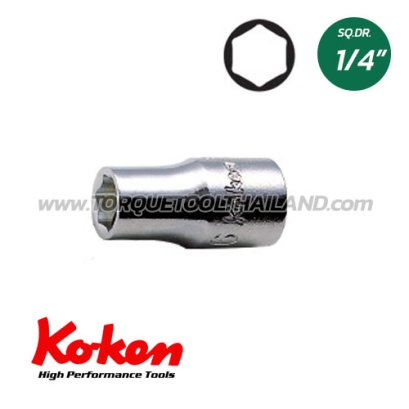 2400M_5.5mm ลูกบล็อกซ์ สั้น 6P (SQ.DR.1/4&quot;) Hand Sockets