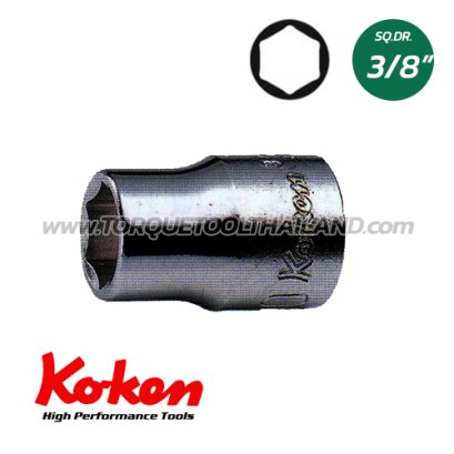 3400M_13mm ลูกบล็อก สั้น  6P (SQ.DR.3/8&quot;) Hand Socket