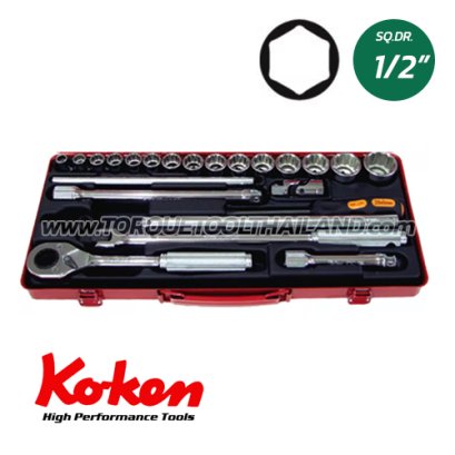 4244HA+C บล็อกชุด 6P  (SQ.DR.1/2&quot;) Socket Set
