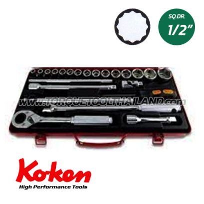 4244M+C บล็อกชุด 12P  (SQ.DR.1/2&quot;) Socket Set