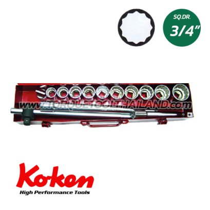 6250A  บล็อกชุด 12P  (SQ.DR.3/4&quot;)  Socket Set