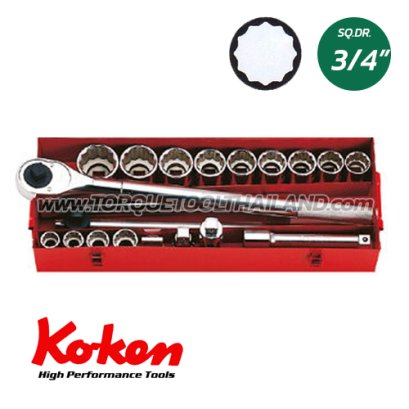 6260A  บล็อกชุด 12P  (SQ.DR.3/4&quot;)  Socket Set