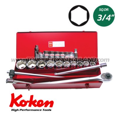 6290HM  บล็อกชุด 6P  (SQ.DR.3/4&quot;)  Socket Set