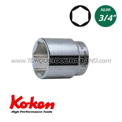 6400A  ลูกบล็อก สั้น 6P (SQ.DR.3/4&quot;)  Hand Sockets