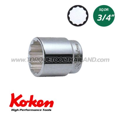 6405A  ลูกบล็อก สั้น 12P (SQ.DR.3/4&quot;)  Hand Sockets