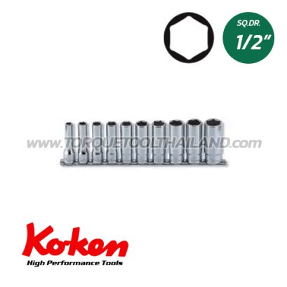 RS4300M/10 ลูกบล็อก ยาว6P (SQ.DR.1/2") Deep Socket on Rail