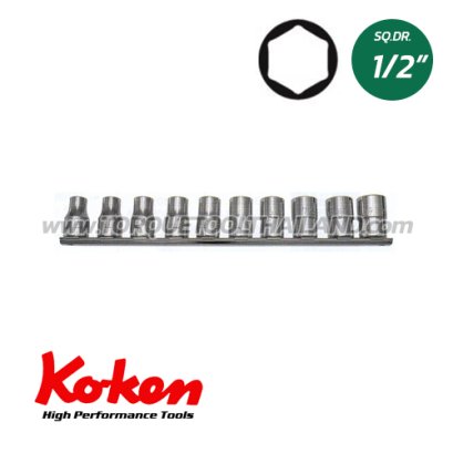 RS4401M/10 ลูกบล็อก สั้น  6P (SQ.DR.1/2&quot;) Handy-Endy Socket on Rail