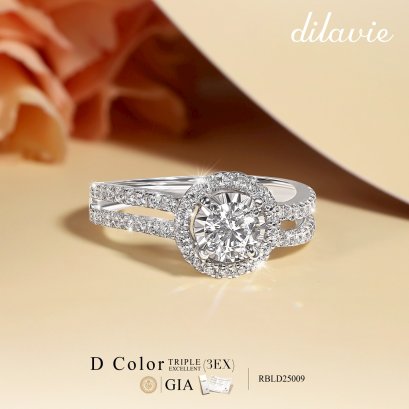 แหวนเพชรดิลาวี  เพชรน้ำ100  D Color