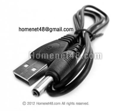 USB to DC 5V (3.5 x 1.35mm.) Cable 1.1m.