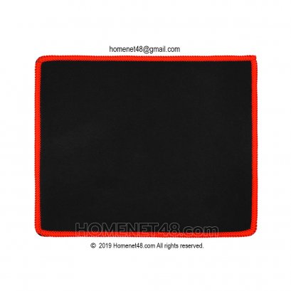 (By Order)แผ่นรองเม้าส์ผ้า (Mouse Pad) พื้นยาง เย็บขอบสีแดง กันรุ่ย (18x22 cm.) หนา 1.5 มิล