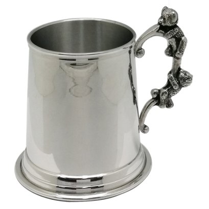 Pewter Baby Mug with Bears Handle design