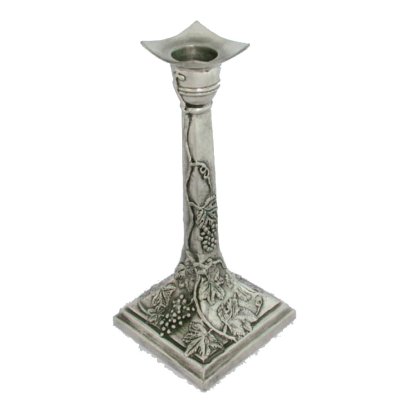 Pewter Grape Motif Square Candlestick