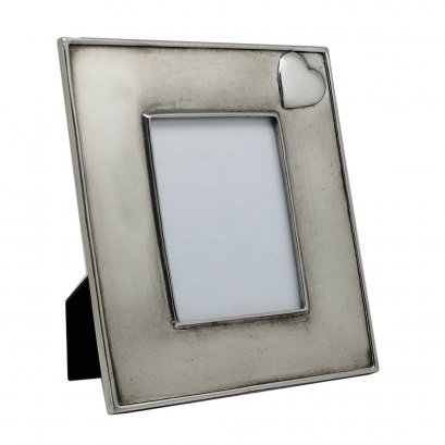Pewter Photo Frame w/Heart Plaque