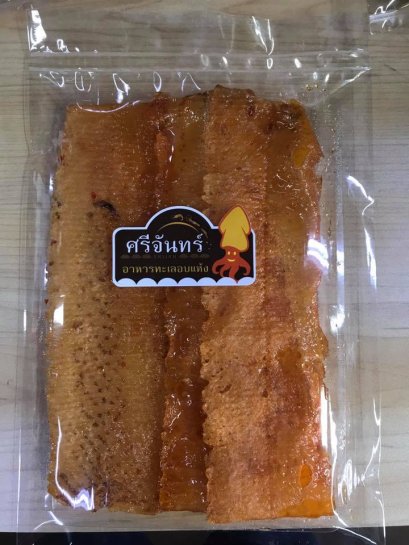 ปลาหมึกบดราดน้ำเชื่อม (แพ็คกลาง)