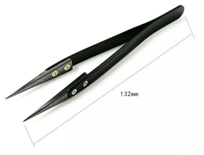 Black Straight Nose Angle Ceramic tip Tweezer