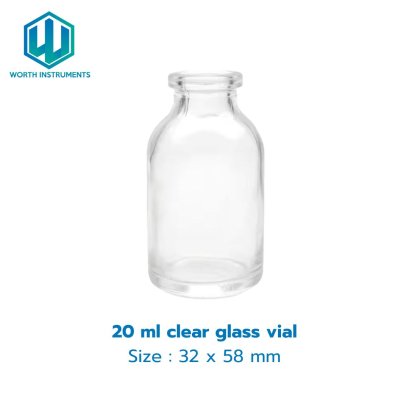 20 ml clear crimp top vial