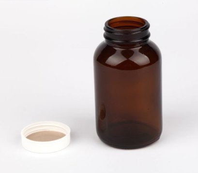 250 ml clear reagent bottle with solid cap