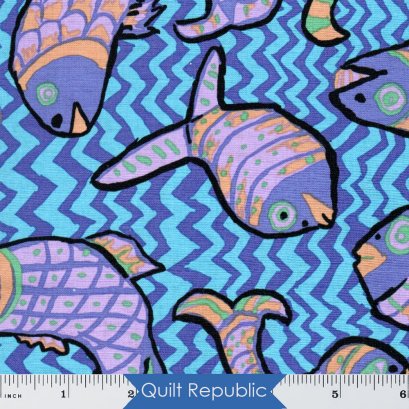 Free Spirits Fabrics Kaffe Fassete Collective Koi Polloi Blue