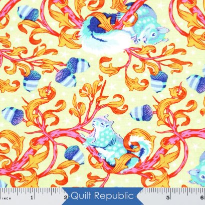 Free Spirits Fabrics Tiny Beast  Oh Nuts! Glow