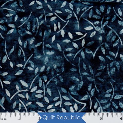 Island Batik Snowsicle Leaf Navy