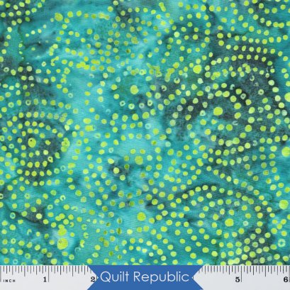 Moda Fabrics Bossa Nova Batiks Tossed Flowers Turquoise Blue