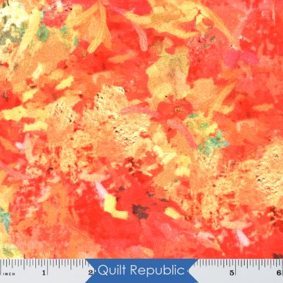 Northcott September Morning Brush Stroke Red Multi