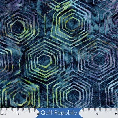 Andover Fabrics Batiks Hexagon Blue