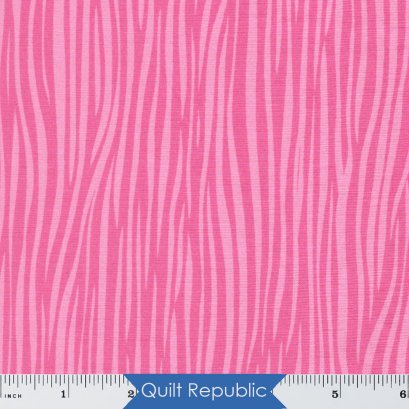 Clothworks Forest Babes Stripe Light Raspberry