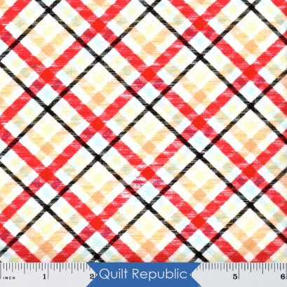 Henry Glass Fabrics Monster&#039;osity Glow Bias Plaid Glow Multi