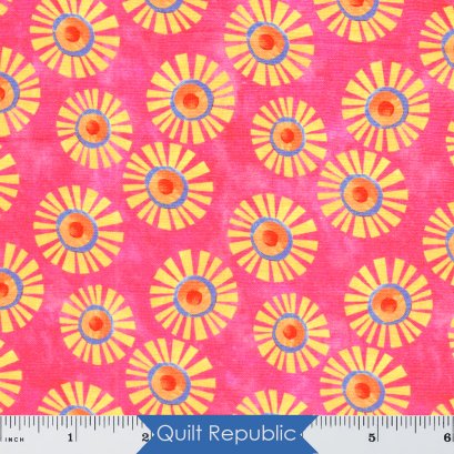 In The Beginning Fabrics  ABC&#039;s of Color Flower Faces Pink