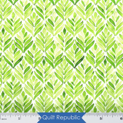 In The Beginning Fabrics Summer Breeze Leaves Green