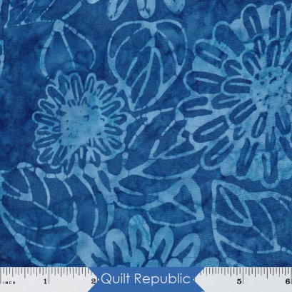 Marcus Fabrics Trip Around The Sun Primo Batiks Zinnia Blooms Royal Blue