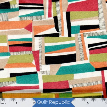 P&amp;B Textiles Farah Flowers Geometric Multi