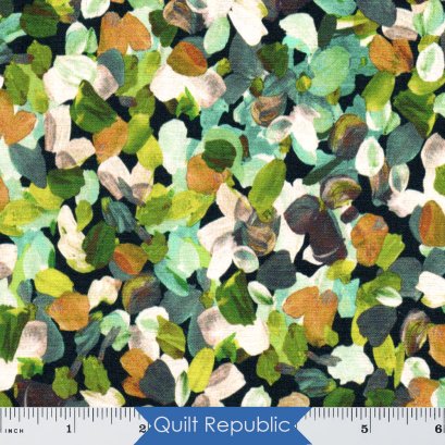 Robert Kaufman Painterly Petals Confetti Flower Petals Olive