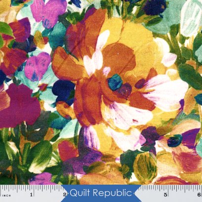 Robert Kaufman Painterly Petals  Flower Petals Multi