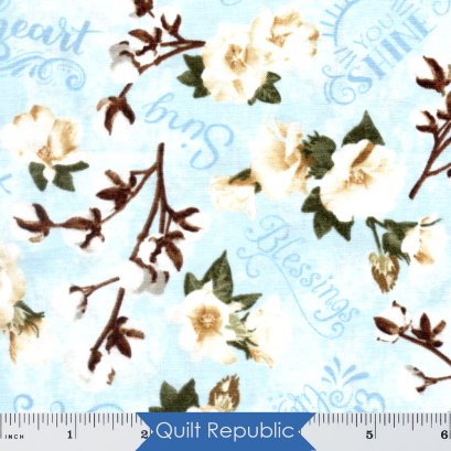 Timeless Treasure Fabrics Cotton Joy I Believe Cotton Blue