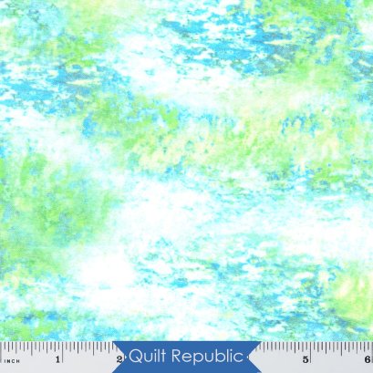 Timeless Treasures Fabrics Painted Paradise Monet Texture Painted Greenery Green