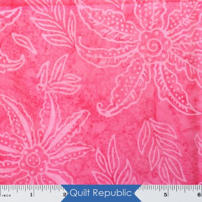 Timeless Treasure Fabrics Tonga Batiks Splash Brightside Pink Scalloped Flower