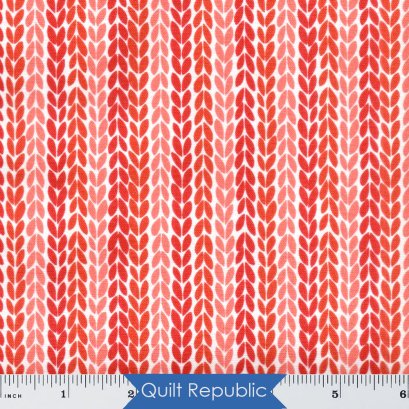 Windham Fabrics Clover &amp; Dot Leaf Stripe Coral