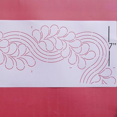 Quilting Creation Stencil Cable and Feathers 7 Inches