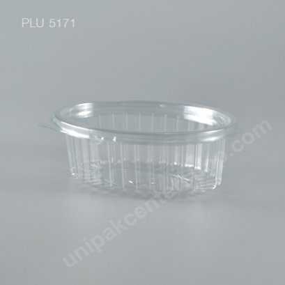 กล่องสลัด วงรี PET ใส ขนาดเล็ก+ฝา (YL-370) (Oval Salad Box)