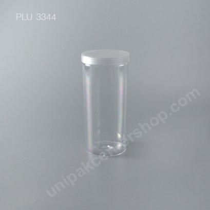 กระบอก แข็งใส 700 ml + ฝาขาว (Cylinder Hard Plastic Case) NO0777