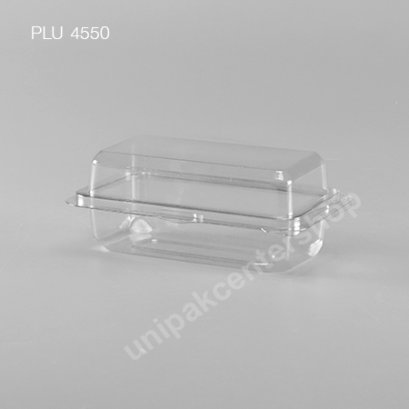 กล่องเบเกอรี่ (E-161) PET ใส ฝาในตัว (ใส่แซนวิช 2 ชิ้นแบบใหม่)