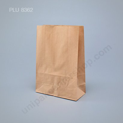 ถุงกระดาษพับข้างมีก้น สีน้ำตาล ขนาด 12 x 5 x 17 cm.