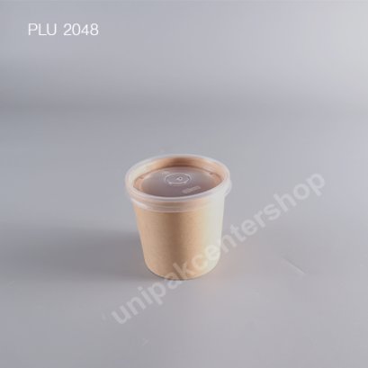 ถ้วยซุปกระดาษคราฟท์ 12 oz + ฝา PP ใส